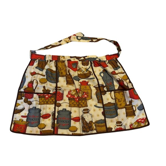 2 Vintage half Aprons and Cobbler Apron / Smock Fruit Retro - Picture 2 of 14